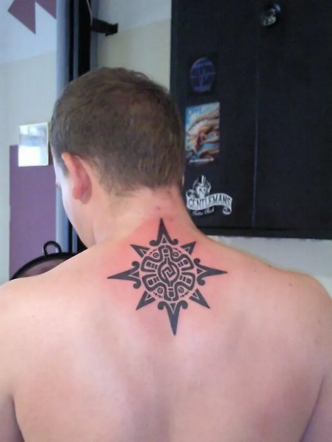 Alisdair - Aztec star: real inked placement tattoo photo thumbnail