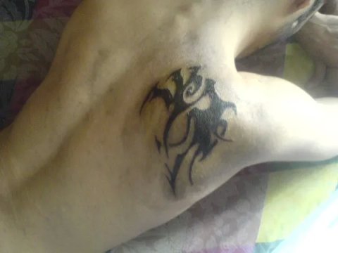 Amir - Tribal spiral: real inked placement tattoo photo thumbnail