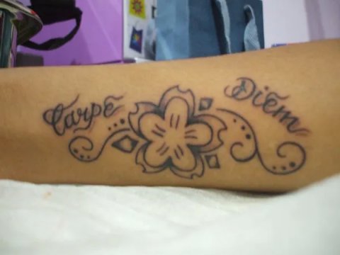 Ana - Sakura flower: real inked placement tattoo photo thumbnail