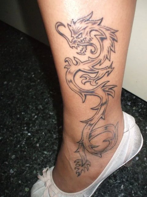 Ana - Dragon: real inked placement tattoo photo thumbnail