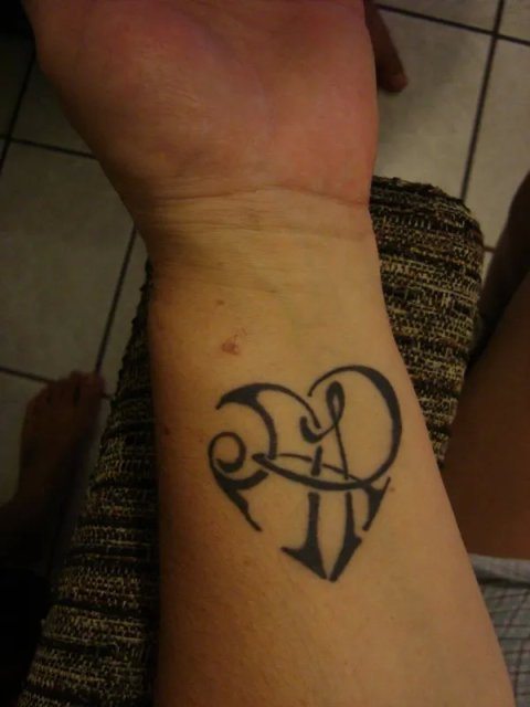 Ana - A+R heart: real inked placement tattoo photo thumbnail