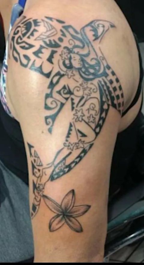 Andrea - composite shark: real inked placement tattoo photo thumbnail