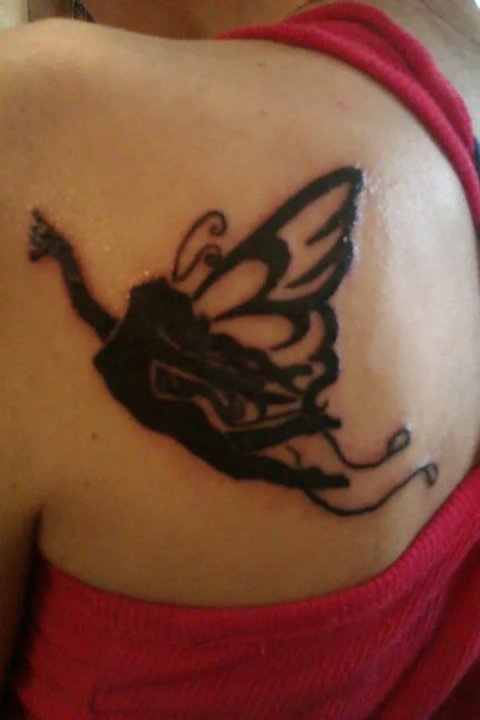 Angel - butterfly: real inked placement tattoo photo thumbnail