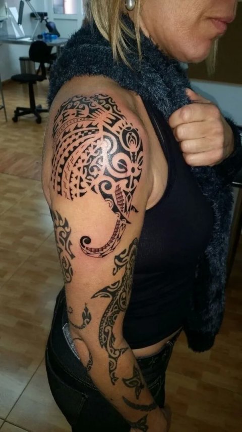 Angeles - Elephant: real inked placement tattoo photo thumbnail