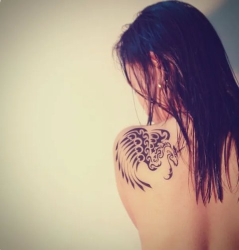 Ann - Winged unicorn: real inked placement tattoo photo thumbnail