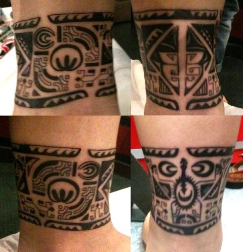 Anne - Marquesan ankle band: real inked placement tattoo photo thumbnail
