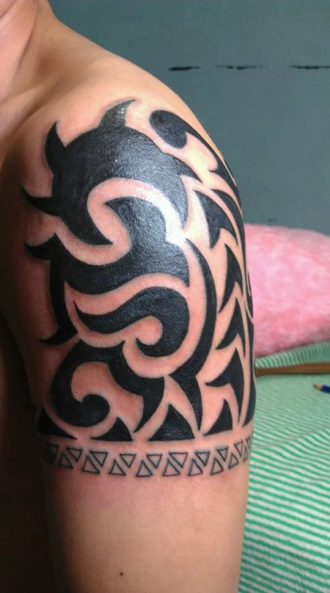 Anthony - Tribal: real inked placement tattoo photo thumbnail