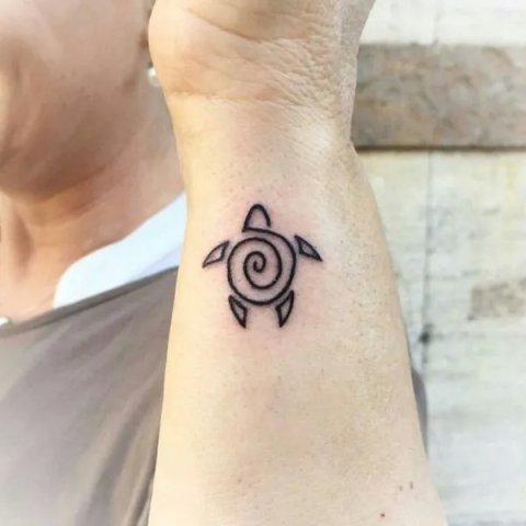 Ashley - spiral turtle: real inked placement tattoo photo thumbnail