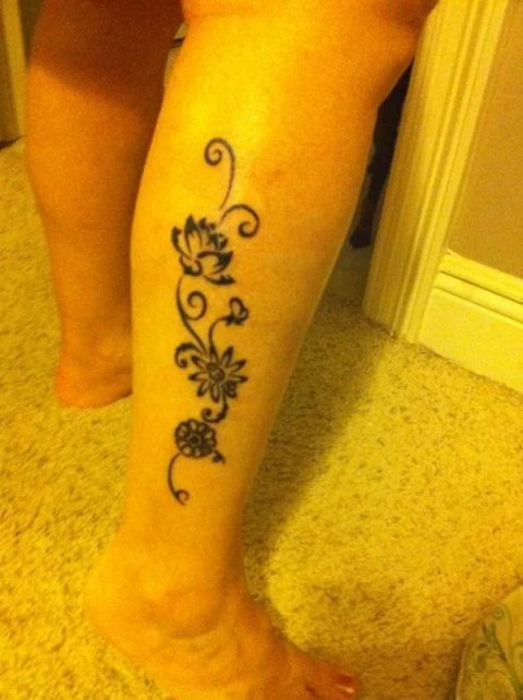 Avia - Birth flowers: real inked placement tattoo photo thumbnail
