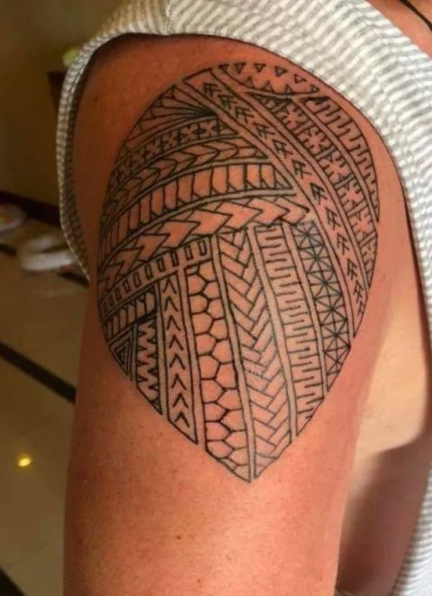 Barry - Fijian style: real inked placement tattoo photo thumbnail