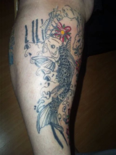Sebastien - Koi fish: real inked placement tattoo photo thumbnail