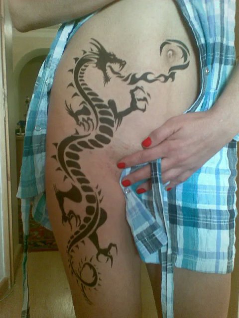 Boo Gee - Dragon: real inked placement tattoo photo thumbnail