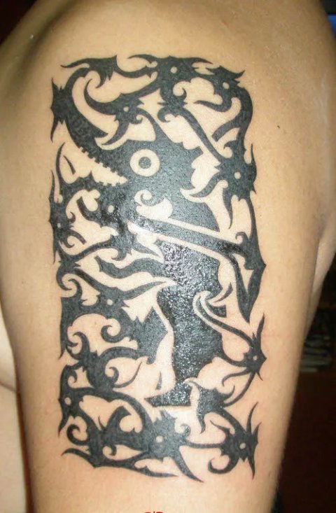 Borneo Art - Borneo: real inked placement tattoo photo thumbnail