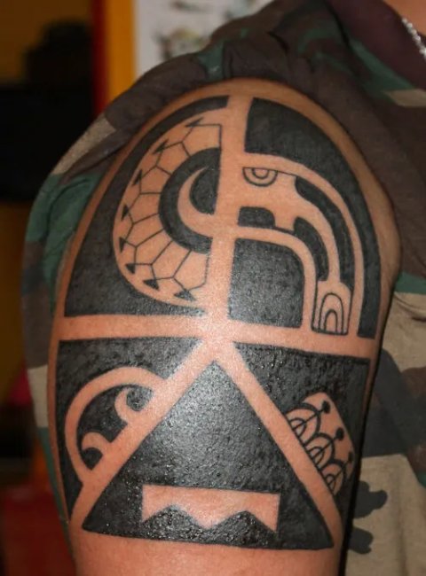 Borneo Art - Marquesan: real inked placement tattoo photo thumbnail