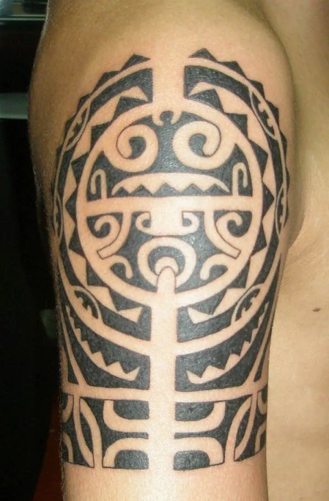 Borneo Art - Marquesan: real inked placement tattoo photo thumbnail