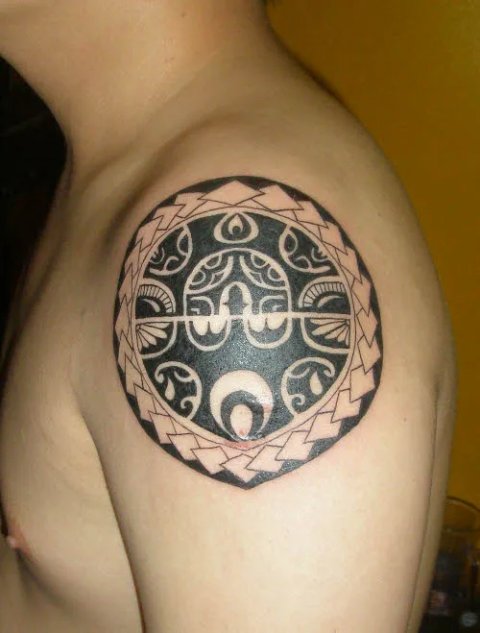 Borneo Art - Polynesian: real inked placement tattoo photo thumbnail