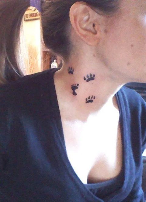 Carlotta - Paw prints: real inked placement tattoo photo thumbnail