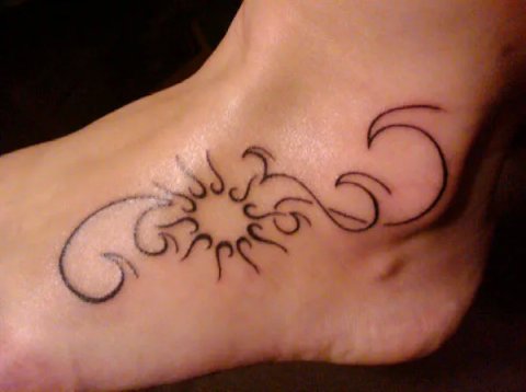 Carly - Sun waves: real inked placement tattoo photo thumbnail
