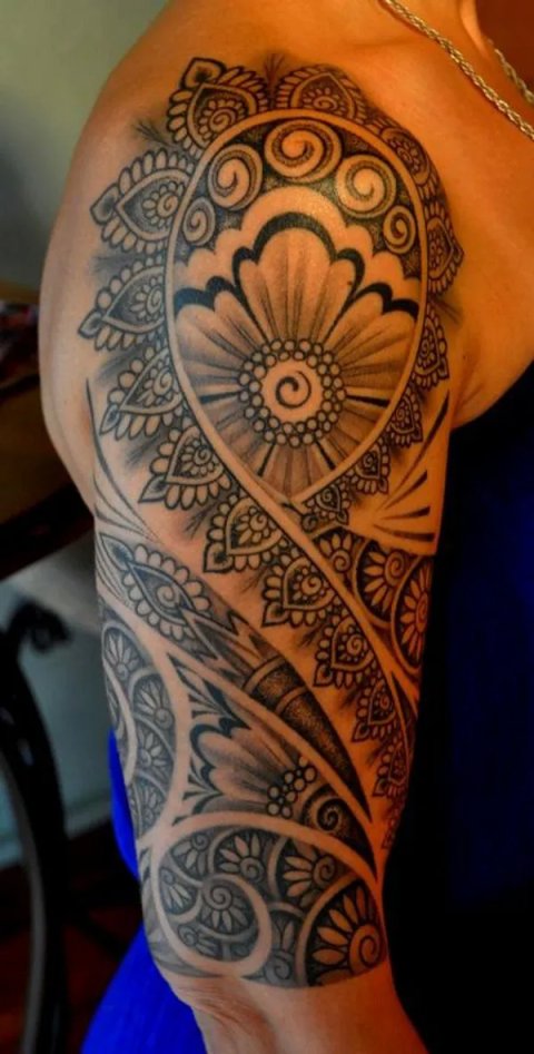 Celeste - halfsleeve: real inked placement tattoo photo thumbnail