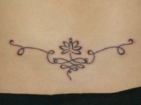 Christine - Swirly lotus: real inked placement tattoo photo thumbnail