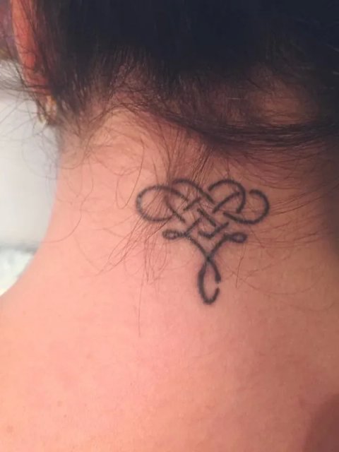 Claudia - J+C infinity heart: real inked placement tattoo photo thumbnail