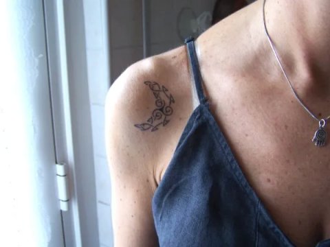 Cristina - Triskell moon: real inked placement tattoo photo thumbnail
