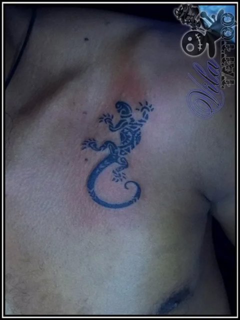 Daniel - Lizard: real inked placement tattoo photo thumbnail