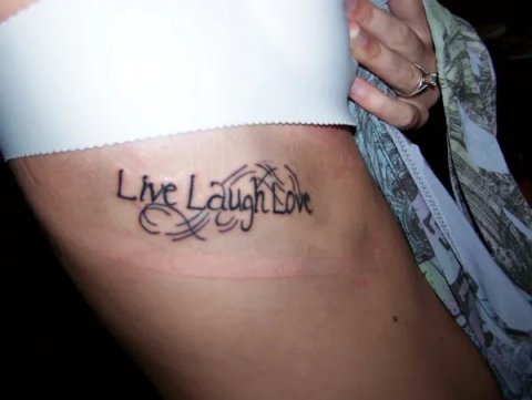 Danielle - Live, Laugh, Love: real inked placement tattoo photo thumbnail