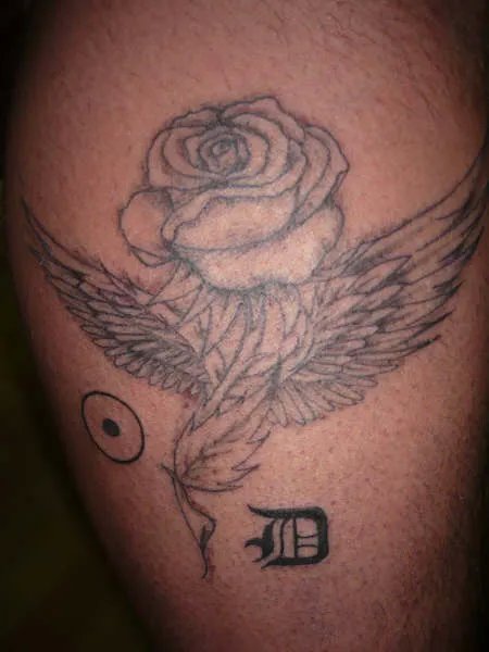 Dario - rosa alata: real inked placement tattoo photo thumbnail
