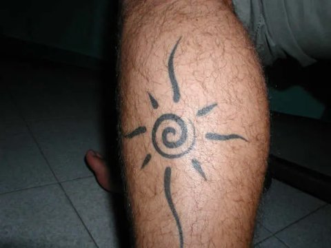 Davide - sole con spirale: real inked placement tattoo photo thumbnail