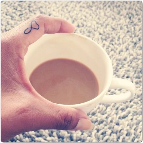 Dee - infinity heart: real inked placement tattoo photo thumbnail
