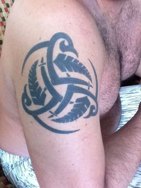 Diego - Triskell ferns: real inked placement tattoo photo thumbnail