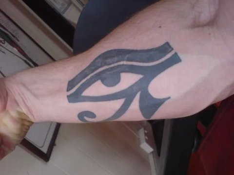 Ellis - Eye of Horus: real inked placement tattoo photo thumbnail