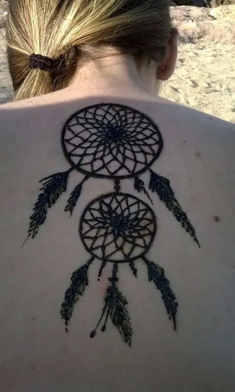 Elyart - Henna dreamcatcher: real inked placement tattoo photo thumbnail