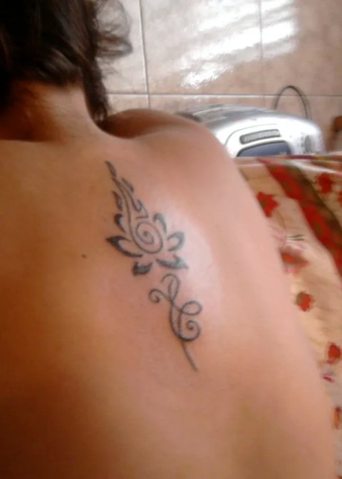 Erica - Lotus on fire: real inked placement tattoo photo thumbnail