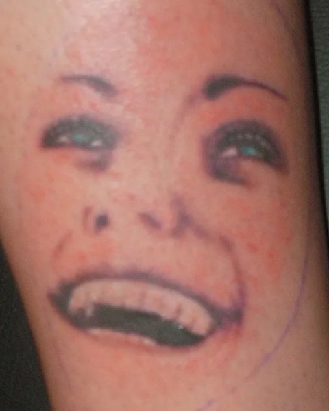 Evil Zone - Viso di donna: real inked placement tattoo photo thumbnail