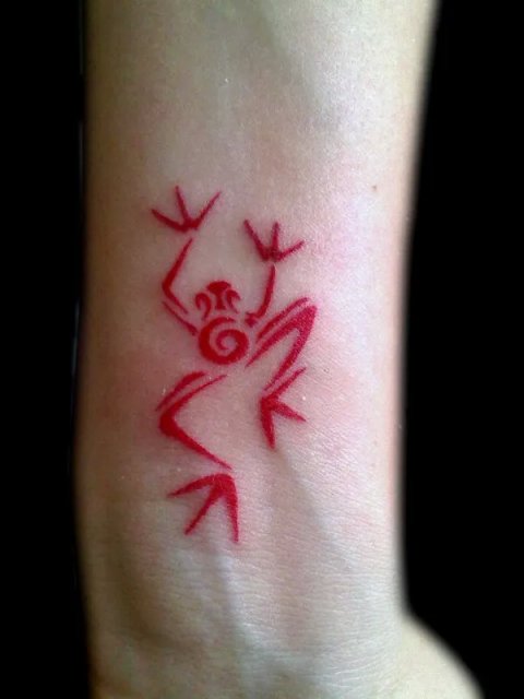Evilzone - Tribal frog: real inked placement tattoo photo thumbnail