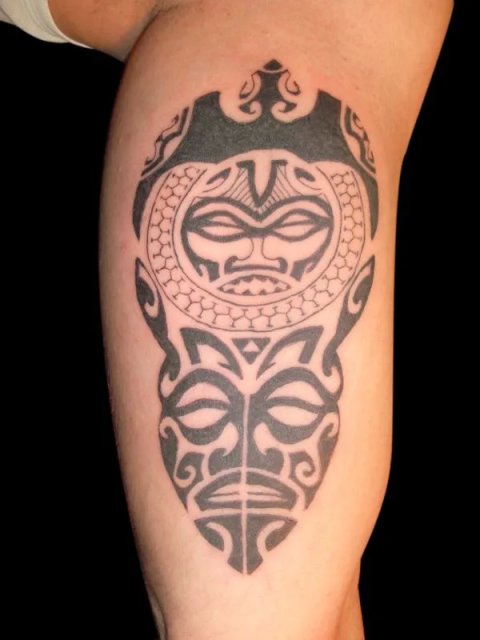 Evilzone - Tribal 2: real inked placement tattoo photo thumbnail