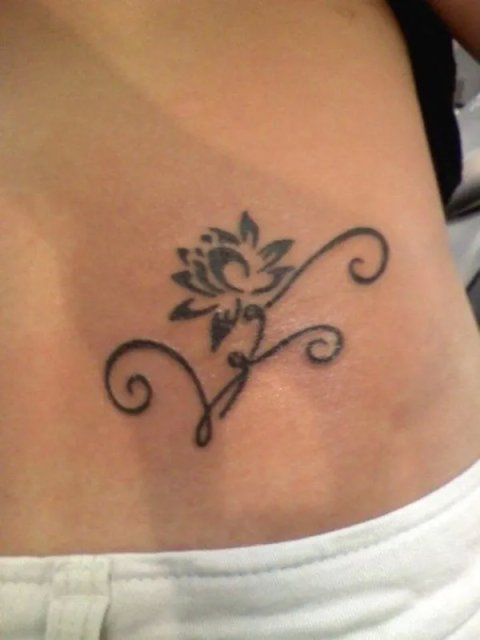 Eviz - lotus flower: real inked placement tattoo photo thumbnail