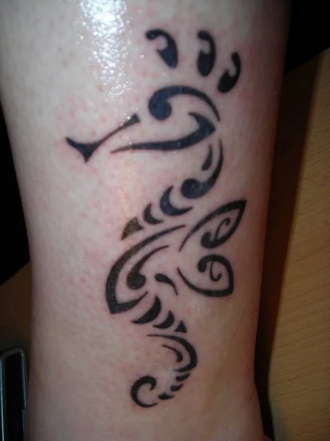 Fleana - Seahorse: real inked placement tattoo photo thumbnail
