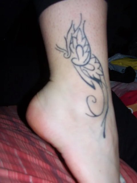 Francesca - Floral butterfly: real inked placement tattoo photo thumbnail