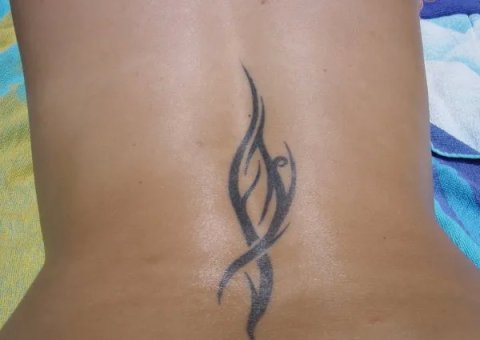 Francesca - Tribal: real inked placement tattoo photo thumbnail