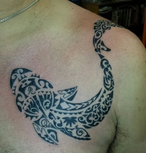 George - Warrior shark: real inked placement tattoo photo thumbnail