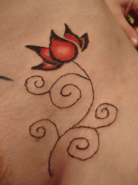 GhostRoses - Lotus: real inked placement tattoo photo thumbnail
