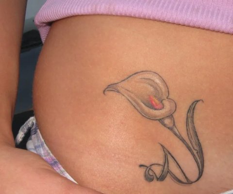 Giulia - calla: real inked placement tattoo photo thumbnail