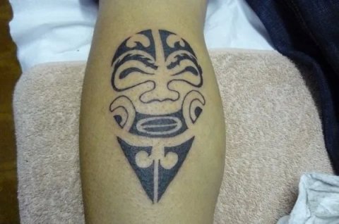 Giuseppe - Polynesian style: real inked placement tattoo photo thumbnail
