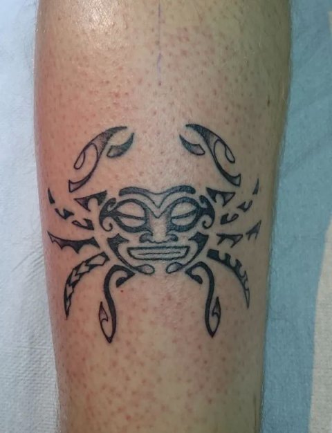 Glauco - Crab: real inked placement tattoo photo thumbnail