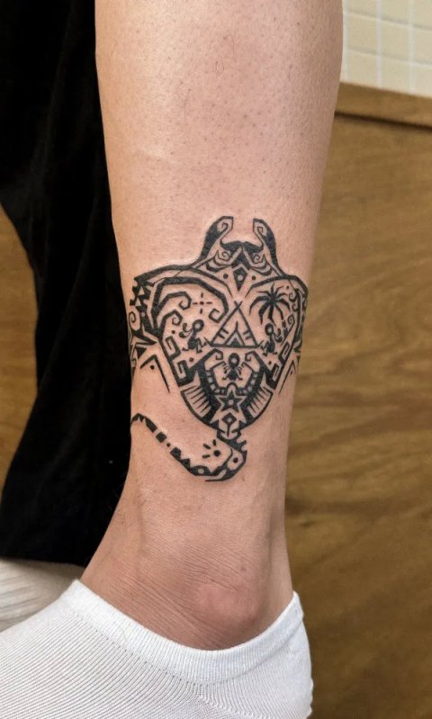 Go-bb - Tribal manta: real inked placement tattoo photo thumbnail