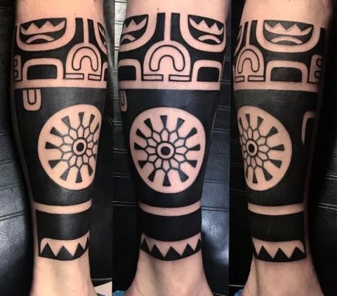Guest - Marquesan leg: real inked placement tattoo photo thumbnail