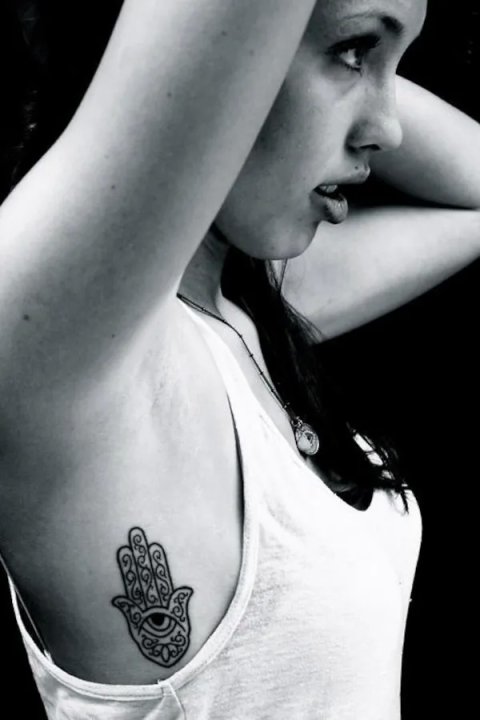 Guest - Hamsa: real inked placement tattoo photo thumbnail